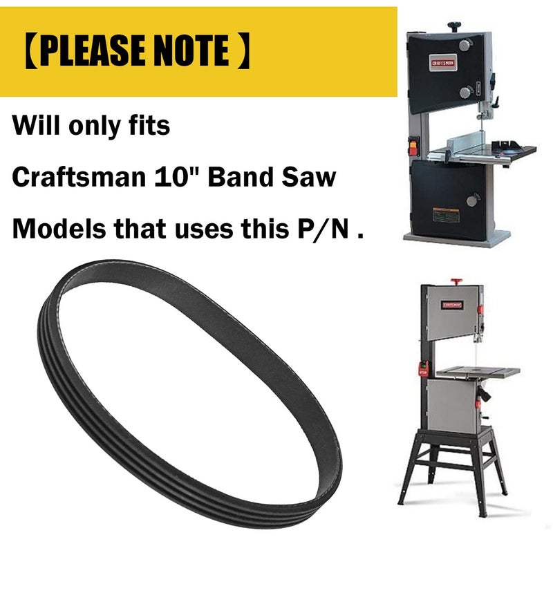RO6G 119214000 BandSaw Drive Belt for Craftsman 10 Inch Band Saw 1/3 HP Motor 1-JL22020003 119.214000 124.214000 351.214000 (Ribbed Belt) - 2 Pack - Image 3